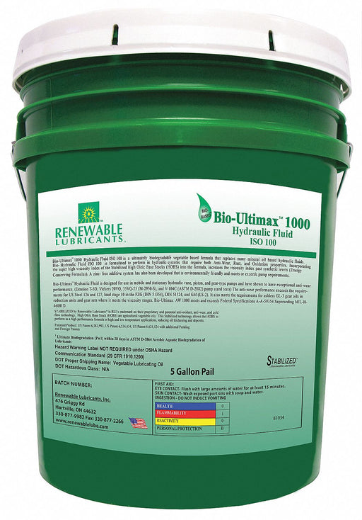 Biodegradable Hydraulic Oil 5 Gal