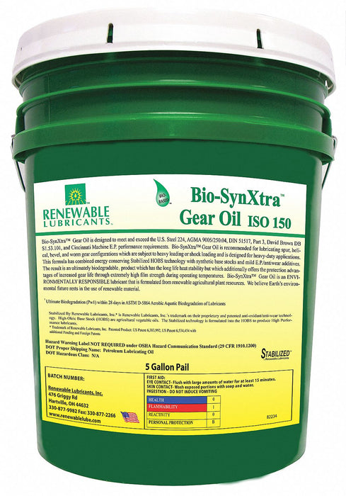 Biodegradable EP Gear Oil 5 Gal