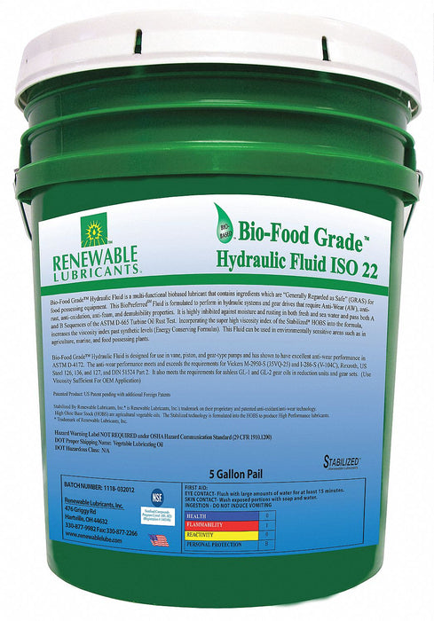Food Grade Hydraulic Oil 5 gal