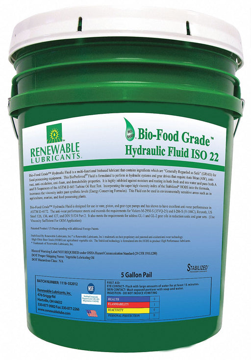 Food Grade Hydraulic Oil 5 gal