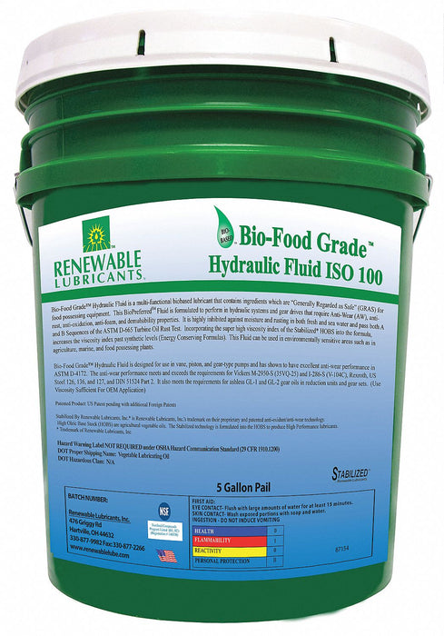 Food Grade Hydraulic Oil 5 Gal