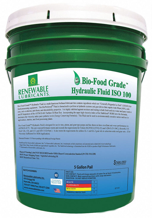 Food Grade Hydraulic Oil 5 Gal
