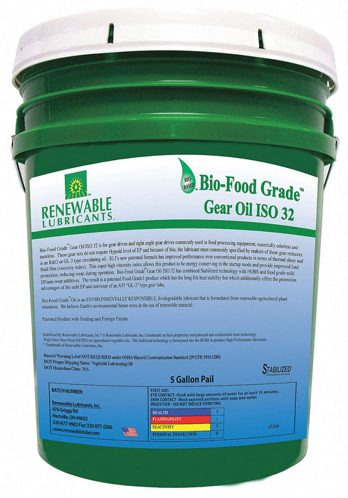 Gear Oil Bio-Food Grade Pail 5 gal