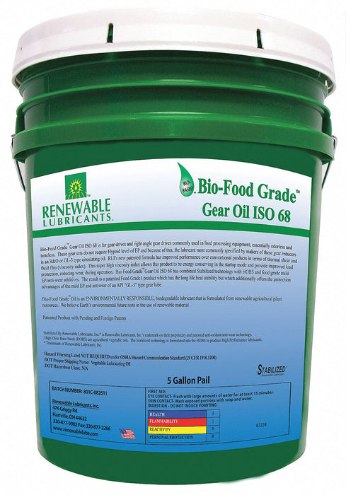 Gear Oil Bio-Food Grade Pail 5 gal