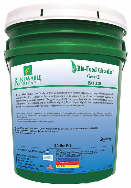 Gear Oil Bio-Food Grade Pail 5 gal