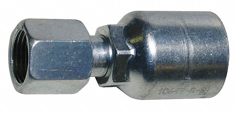 Crimp Fitting 1/2 I.D. 9/16 F JIC