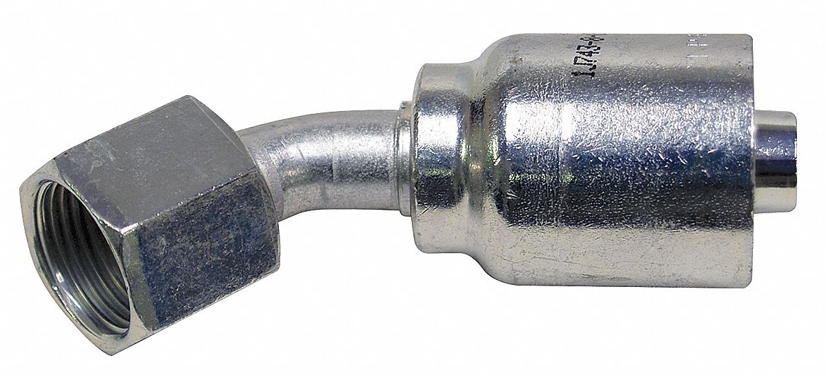 Crimp Fitting 45 Deg 1/4 ID 1/2 FJIC
