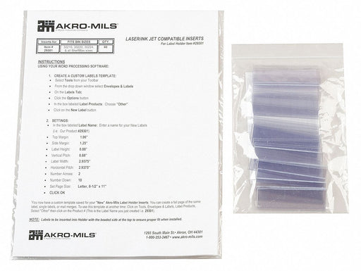 Label Holder Clear Pocket PK25