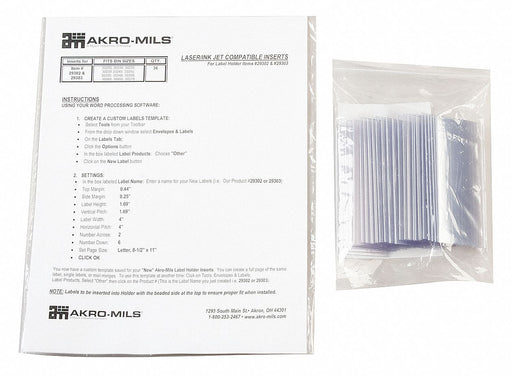 Label Holder Clear Pocket PK25