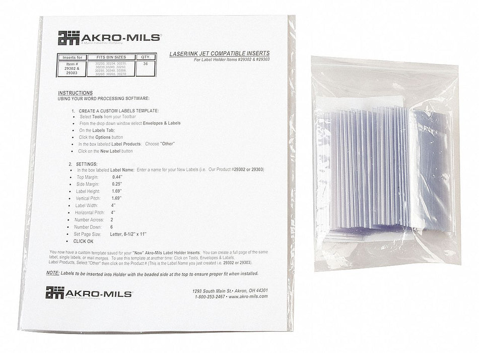 Label Holder Clear Pocket PK25
