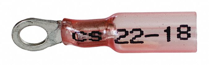 Ring Terminal Red 22 AWG 18 AWG PK10