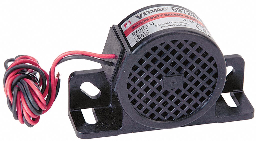 Back up Alarm 87dB Black 2-3/4 In H
