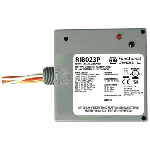 Pre-Wired Relay 277VAC 3PST-NO 20A