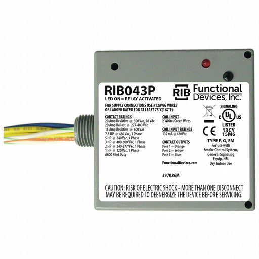 Pre-Wired Relay 480VAC 3PST-NO 20A