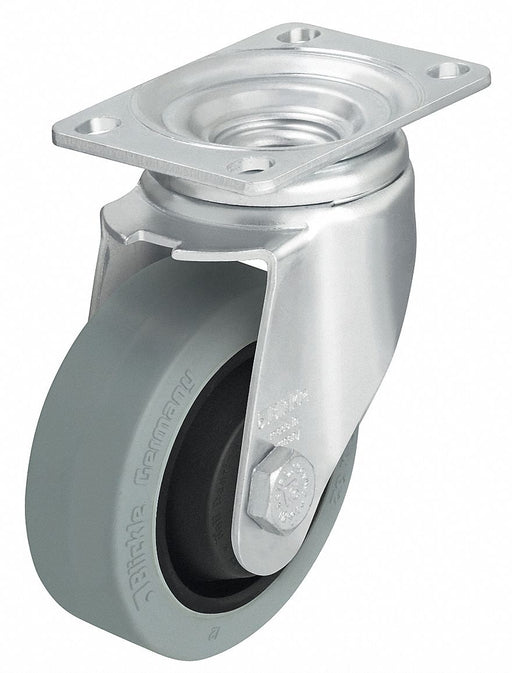 Plate Caster Swivel Rubber 4 11/16 H