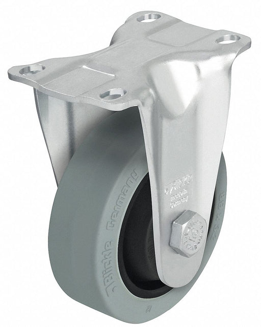 Plate Caster Rigid Rubber 4 11/16 H