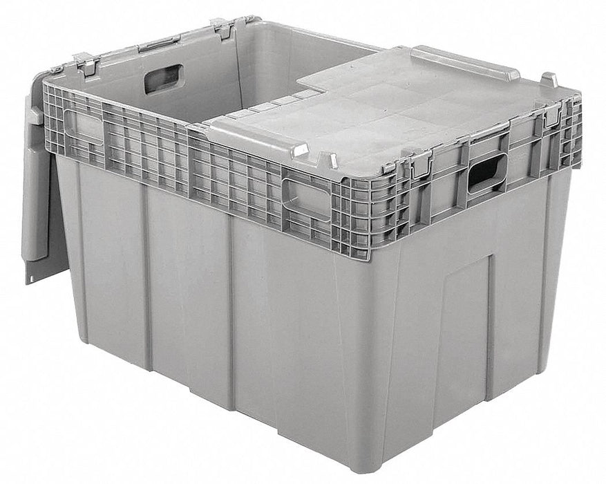 AttachedLidTote 30inL 22inW Gray