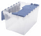AttachedLidTote 21.5inL 15.25inW Clear