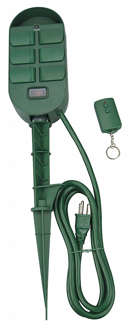 Remote Power Stake Outdoor 6 Outlet 125V