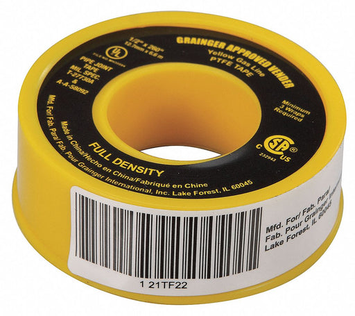 Thread Sealant Tape 1/2 W Yellow
