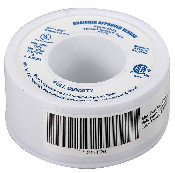 Thread Sealant Tape 3/4 W White