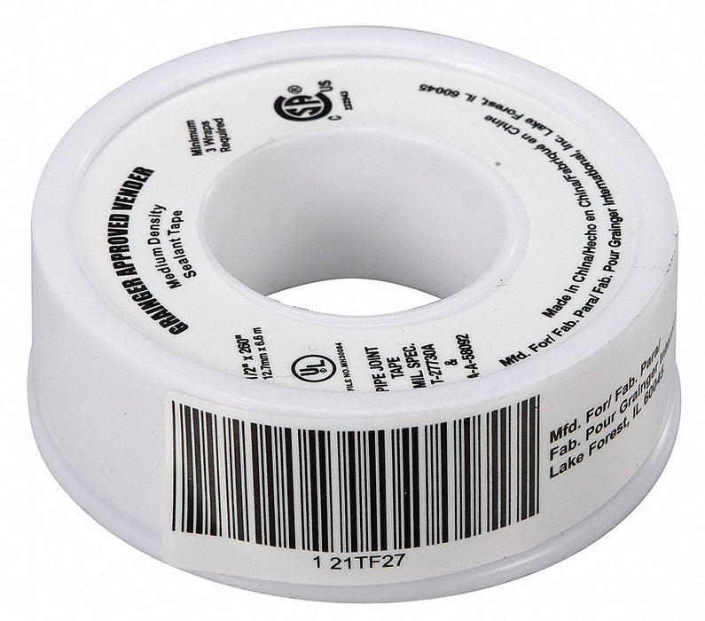 Thread Sealant Tape 1/2 W White