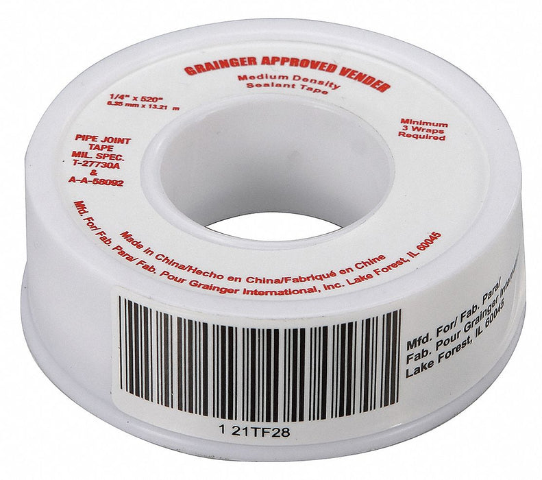 Thread Sealant Tape 1/4 W White
