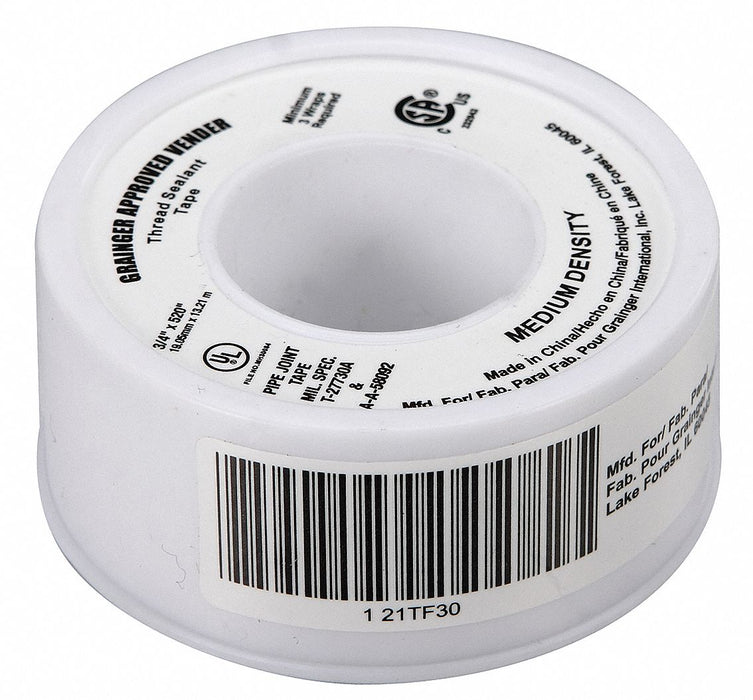 Thread Sealant Tape 3/4 W White