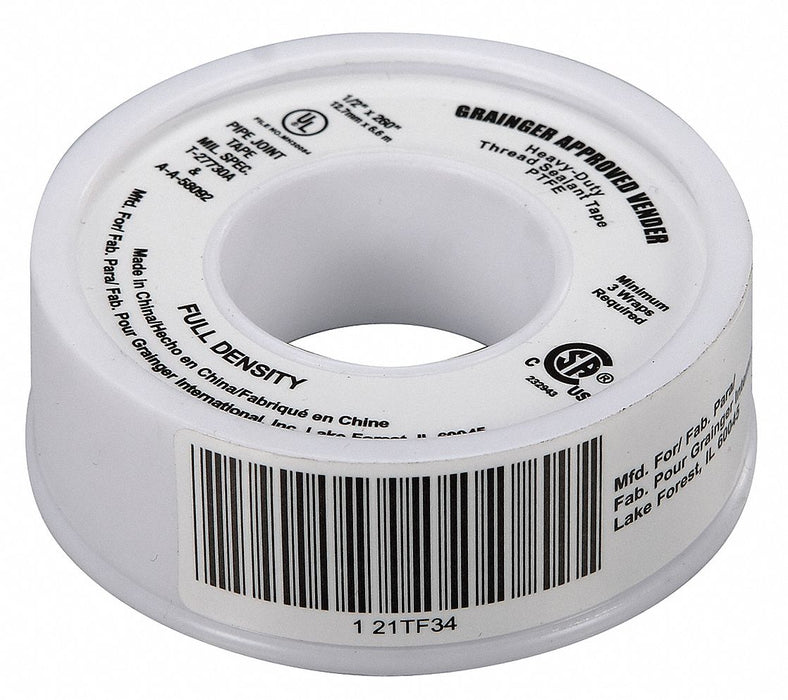 Thread Sealant Tape 1/2 W White
