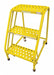 Rolling Ladder Steel 30In. H. Yellow