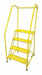 Rolling Ladder Steel 70In. H. Yellow