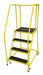 Rolling Ladder Steel 70In. H. Yellow