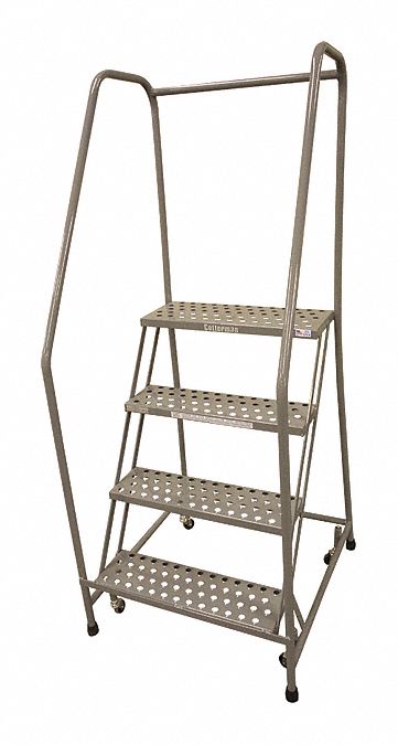 Rolling Ladder Steel 70In. H. Gray