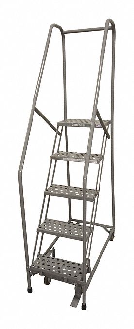Rolling Ladder Steel 70In. H. Gray