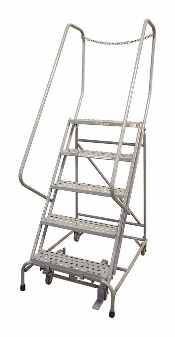 Rolling Ladder Steel 80In. H. Gray