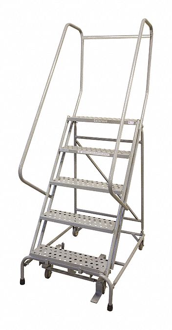 Rolling Ladder Steel 80In. H. Gray