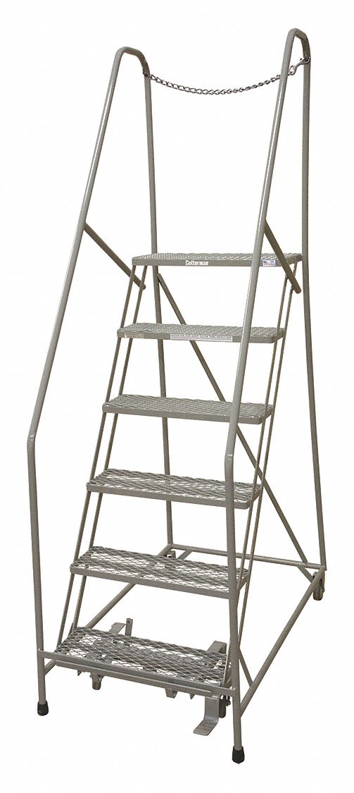 Rolling Ladder Steel 90In. H. Gray