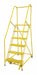 Rolling Ladder Steel 90In. H. Yellow