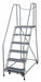 Rolling Ladder Steel 90In. H. Gray