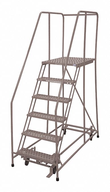 Rolling Ladder Steel 90In. H. Gray