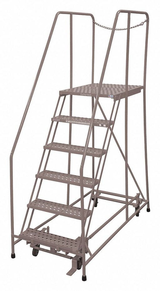 Rolling Ladder Steel 90In. H. Gray