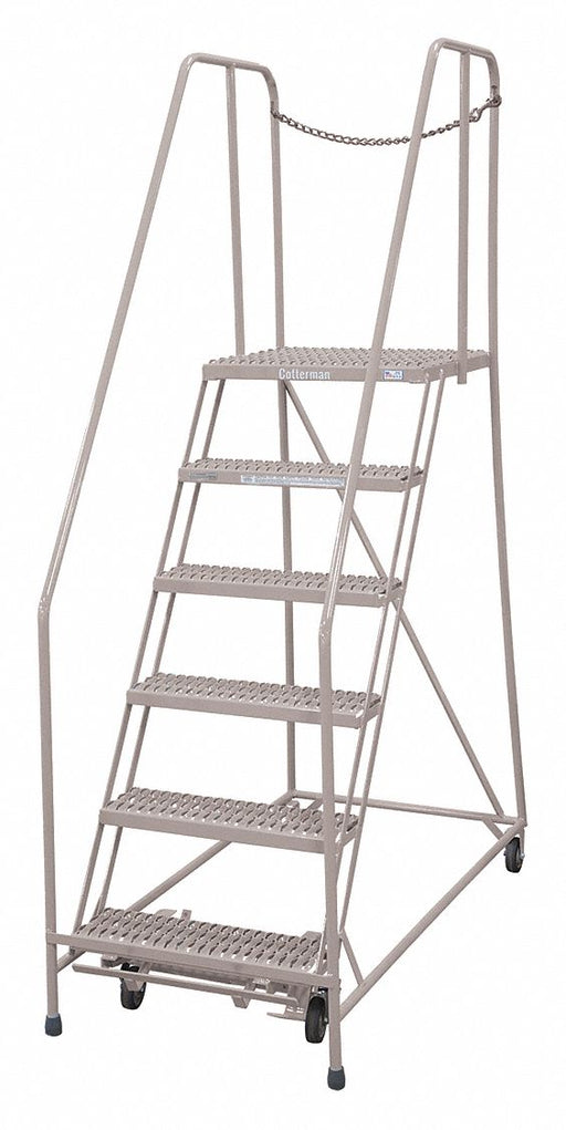 Rolling Ladder Steel 90In. H. Gray
