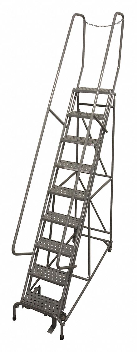 Rolling Ladder Steel 120In. H. Gray
