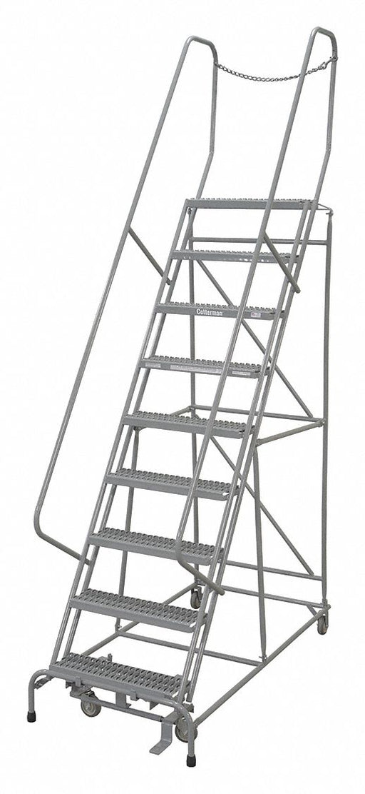 Rolling Ladder Steel 120In. H. Gray