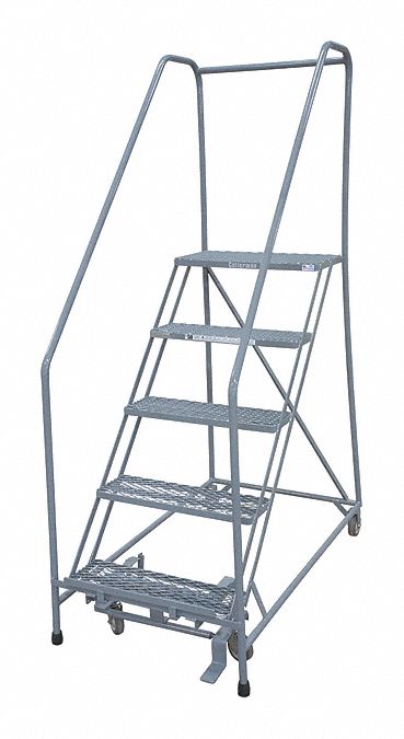 Rolling Ladder Steel 80In. H. Gray