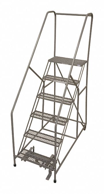 Rolling Ladder Steel 90In. H. Gray