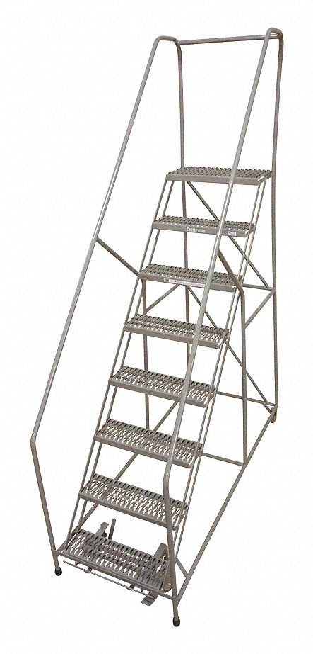 Rolling Ladder Steel 110In. H. Gray