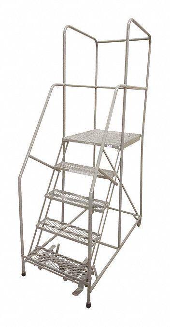 Rolling Ladder Steel 80In. H. Gray