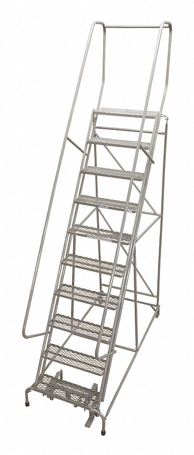 Rolling Ladder Steel 130In. H. Gray