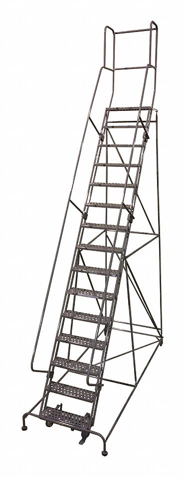 Rolling Ladder Steel 192In. H. Gray